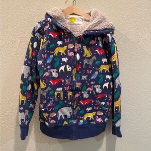 Mini Boden Navy Safari Hoodie, 100% Cotton, Size 11/12Y